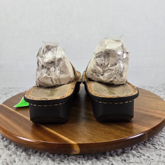 Alegria Fiona Cork Pattern Patent Leather Casual Comfort Slide Sandals Womens 38 - Picture 3 of 13